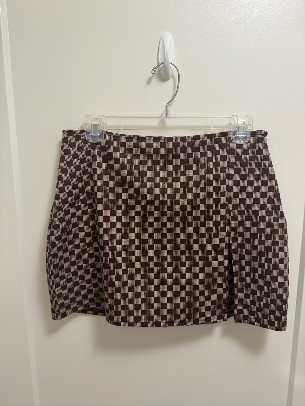 Altar'd State Brown Checkered Mini Skirt/Skort